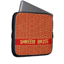 Red Gold Chant Shreem Brzee attract wealth Computer Sleeve