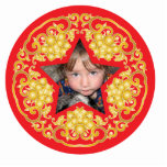 Red &amp;Gold Chinese Christmas Personalized Ornament Cut Out