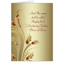 Red Gold Christian Christmas Cards