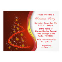 Red Gold Christmas Holiday Party Announcements