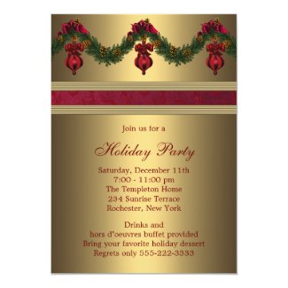 Red Gold Christmas Holiday Party