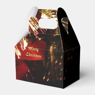 Red Gold Christmas Tree Custom Party Favor Boxes