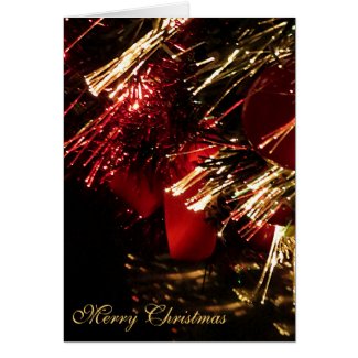 Red Gold Christmas Tree Greeting Card