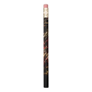 Red Gold Christmas Tree Personalized Pencil