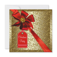 Red Gold Corporate Christmas Party invitation