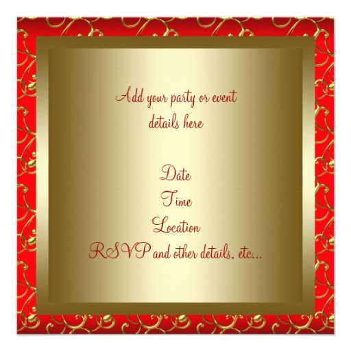 Red Gold Corporate Christmas Party Invitations