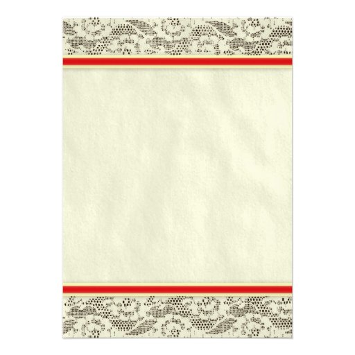 Red & Gold Country Lace Bridal Shower Invitations
