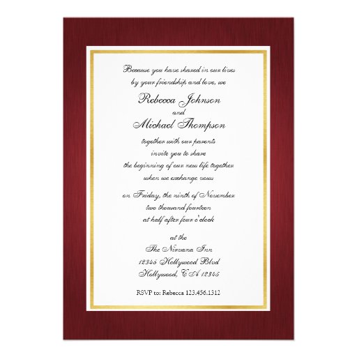 Red & Gold Damask, Chinese Double Happiness Invite