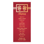 Red & Gold Dragon Wedding Reception Dinner Menu Personalized Invite