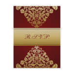 red gold elegance RSVP cards Postcards