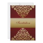 red gold elegance wedding invitation