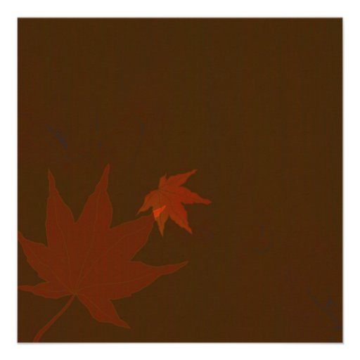 Red, Gold Fall Maple Leaves Bridal Shower Invites