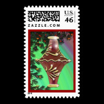 Red Gold Glass Bulb postage