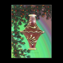 Red Gold Glass Bulb postcards