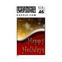 Red & Gold Happy Holidays postage postage by perfectpostage Red & Gold Happy Holidays postage postage