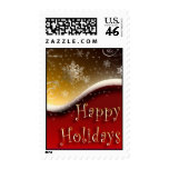 Red & Gold Happy Holidays postage