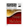 Red & Gold Happy Holidays postage -