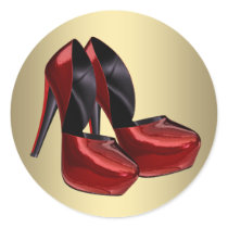Red Gold High Heel Shoe Stickers stickers