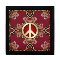 Red Gold Infinity Peace Wooden Gift Box