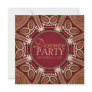 Red Gold Modern Tribal Dinner Party Invitation