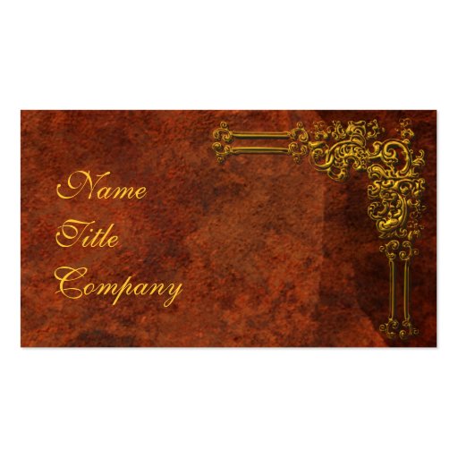 Red-Gold Ornamental Business Card (front side)