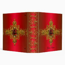 Red Gold Ornate Red Jewel Business Office Photos binders