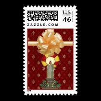 Red Gold Paisley postage