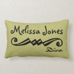 Red & Gold Striped Personalized Diva Mojo Pillows