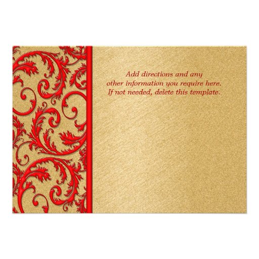 Red gold swirl engagement anniversary PERSONALIZE Personalized Invites