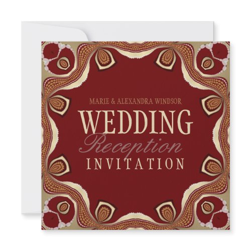 Red+Gold Tribal Royal Alternative Wedding Invitati invitation