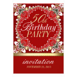 Red+Gold Tropical 50th Birthday Party Invitations