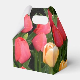 Red & Gold Tulip Party Favor Box