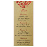 red  gold Wedding menu Rack Card
