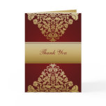 red gold wedding ThankYou Cards