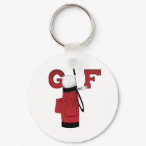 Red Golf Bag Golf keychains