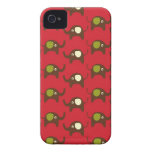 Red good luck elephants pattern print kawaii iPhone 4 case