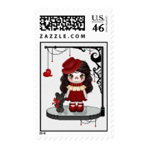 Red Gothic Love Doll Stamp