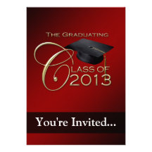 Red Graduating Class of 2013 Personalized Announcement