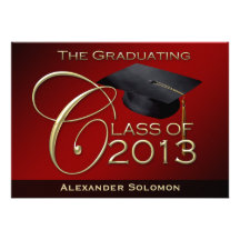 Red Graduating Class of 2013 Personalized Announcements