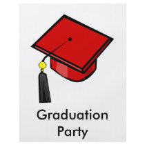 Red Graduation Cap Flyer Design