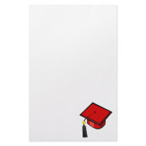 Red Graduation Cap Stationery Design