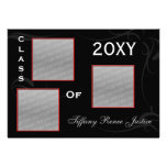 red Graduation multi photo Invitation invitations