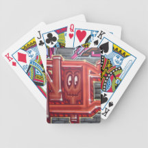 Red graffiti face bicycle playing cards