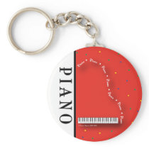 Red Grand Piano Keychain