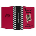 Red Grandmas Kitchen 1.5" Custom Photo Recipe 3 Ring Binder