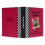 Red Grandmas Kitchen 1" Custom Photo Recipe Binder