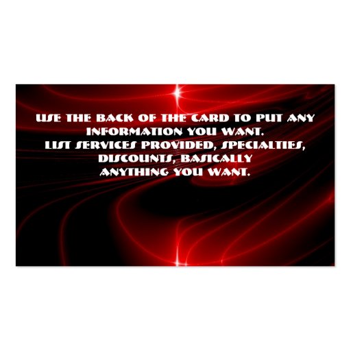 Red graphics business card (back side)