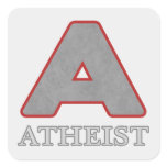 Red & Gray Atheist "A" Stickers stickers