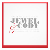red, gray, white WEDDING INVITAION invitations