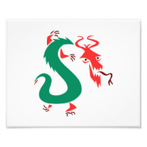 red green abstract chinese dragon.png photo